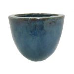 Streaky Green Glazed Egg Pot