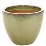 Olive Green Glazed Egg Pot