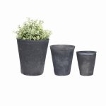 Grey Terracotta Pot – Tall Round