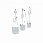 Viri Hanging Planter – Clear Hammered Glass