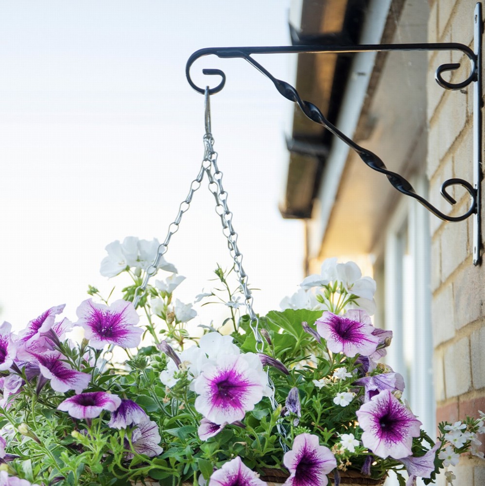 30cm (12") Standard Hanging Basket Bracket - Black - Image 2