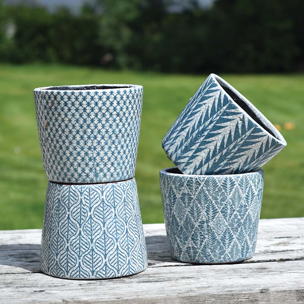 Old Style Dutch Pots Large Teal Asstd 4 Designs