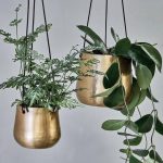Atsu Brass Hanging Planter – Antique Brass – Small 9 x 11cm