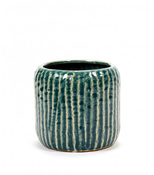 FLOWER POT M BLUE GREY SIXTIES