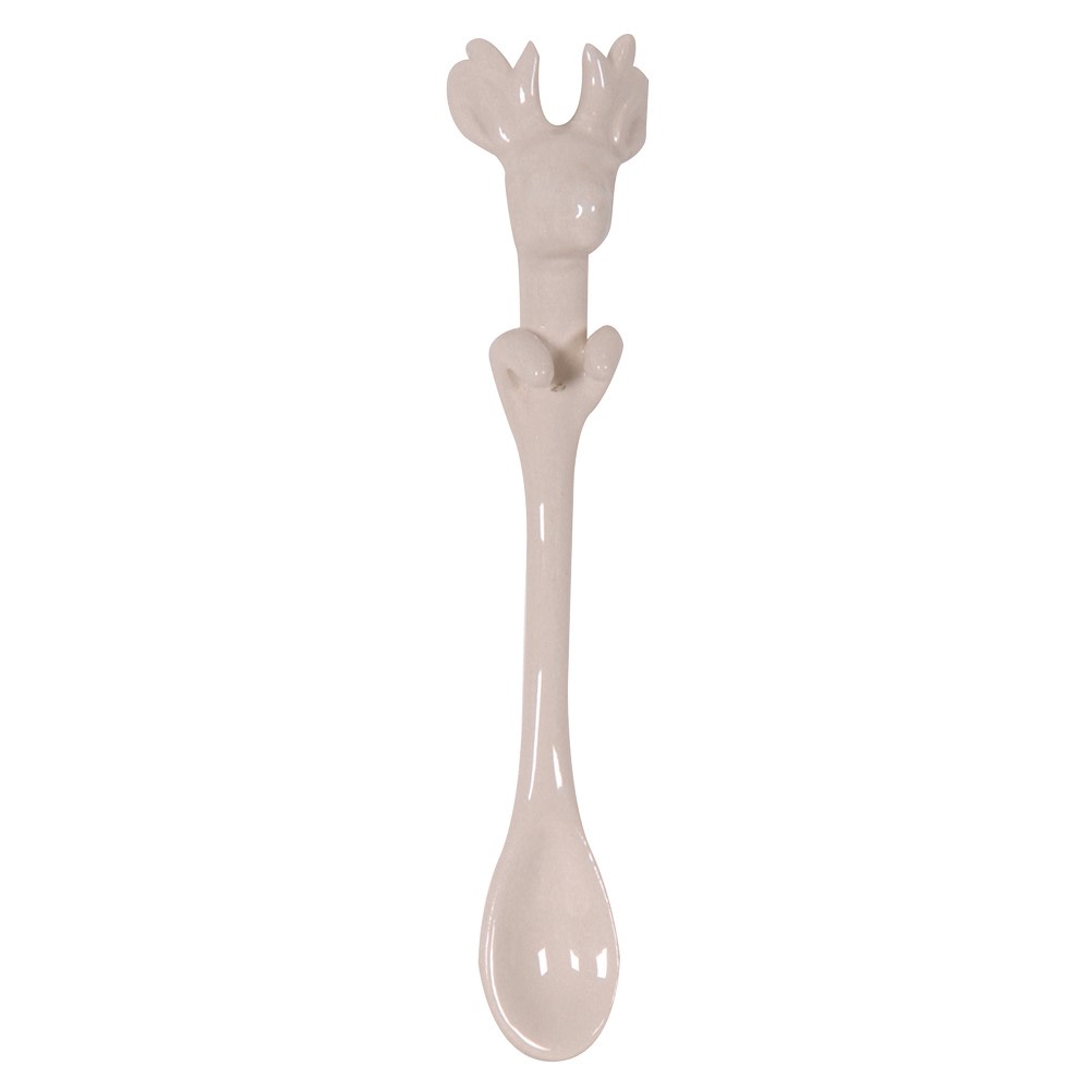 WHITE CERAMIC DEER SPOON