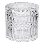 Cut Glass Jar W/Flat Lid
