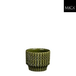 Lauria pot round d. green h6xd7,5cm