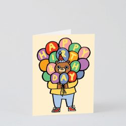 ‘Happy Birthday Bear and Baloons’ Card