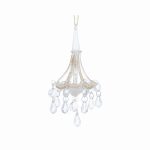 Glass Chandelier Decoration with Gold Beading