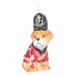 Glass Bulldog Soldier Decoration
