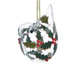 Clear Glass Bird with Diamante Holly