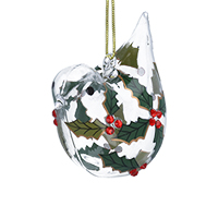 Clear Glass Bird with Diamante Holly