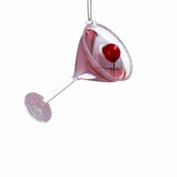Glass Martini Glass with Cherry