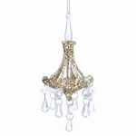 Clear Glass/Gold Sparkling Chandelier Decoration