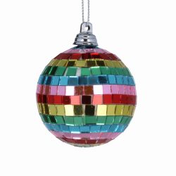 Rainbow Mirror Ball Bauble