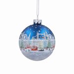 London Scene Blue Glass Bauble