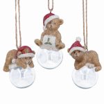 Resin Teddy on Glass Ball Decoration