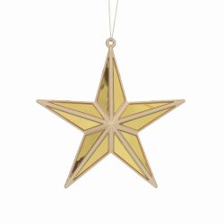 Gold Acrylic/Gold Mirror 5-Point Star Decoration