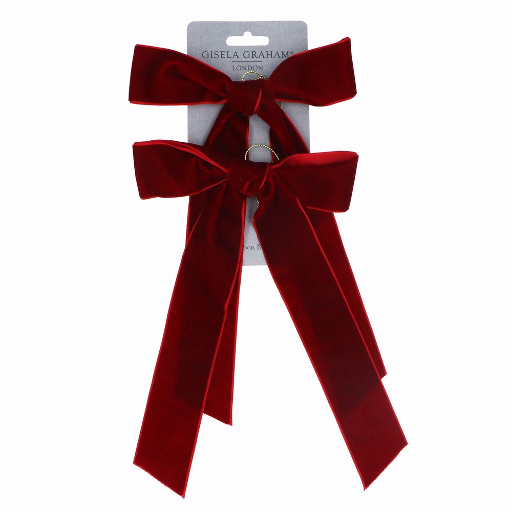Plum Velvet Bow Decoration