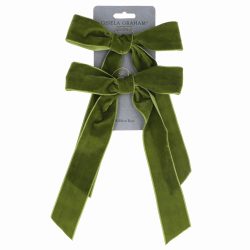 Green Velvet Bow Decoration