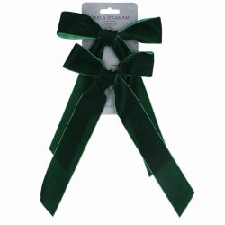 Dark Green Velvet Bow Decoration