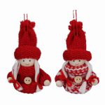 Knitted Red Scandi Girl Decorations