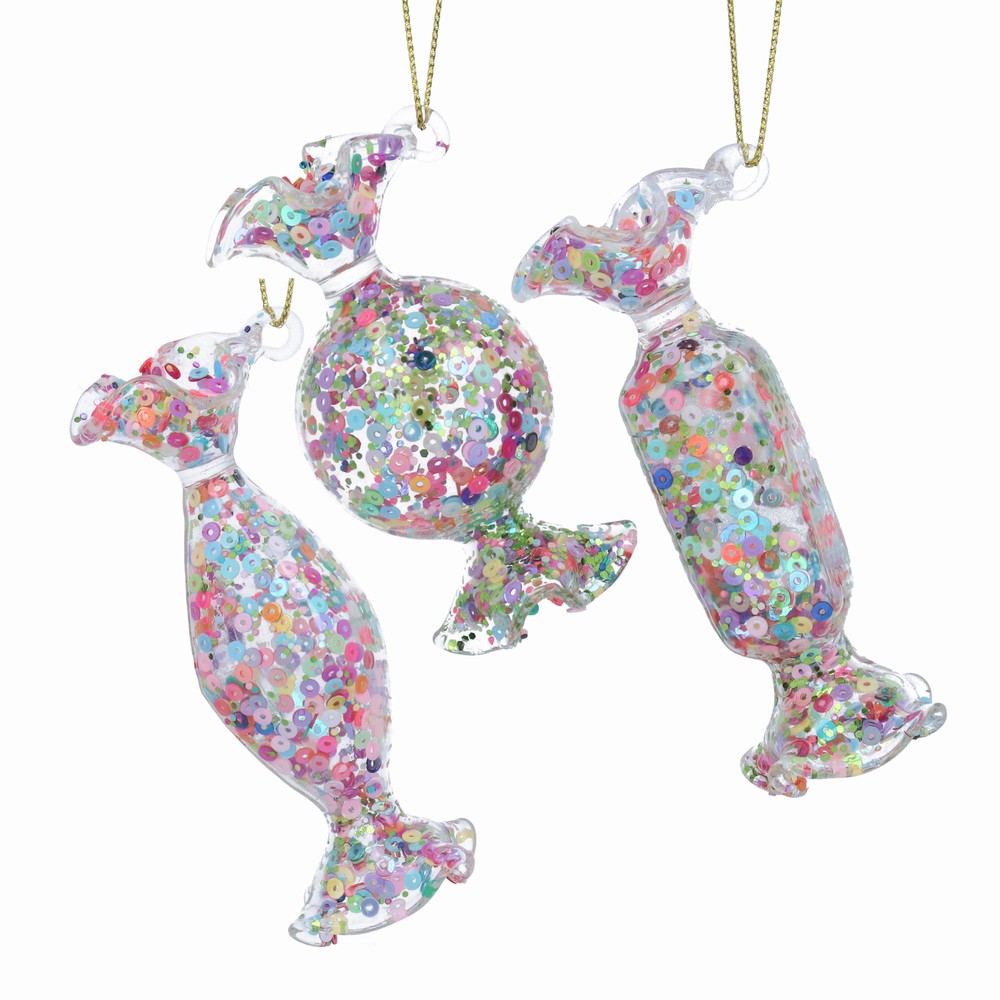Glass Sweet w Iridescent Sequins Decoration