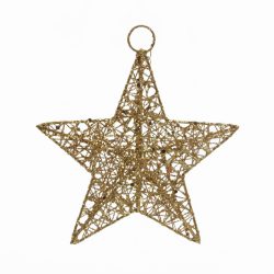 Gold Wire Mesh 5-Point Star Decoration