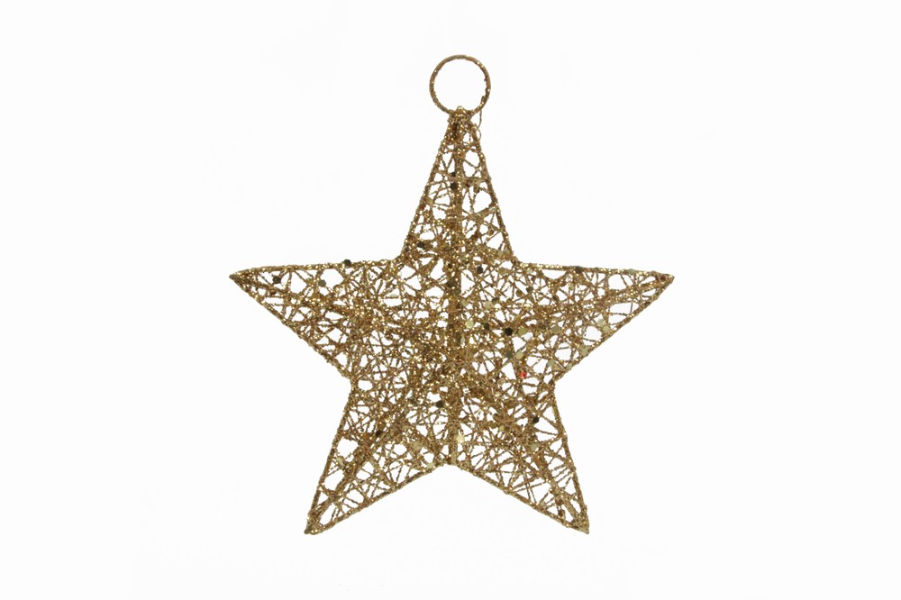 Gold Wire Mesh 5-Point Star Decoration