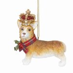 Resin Corgi with Crown Decoration