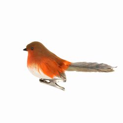 Feather Robin on Clip Decoration