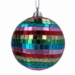 Multi-Coloured Mirror Ball Bauble
