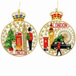 Wooden Fretwork London Scene Disc Decoration