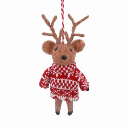 Mixed Wool Reindeer Decoration