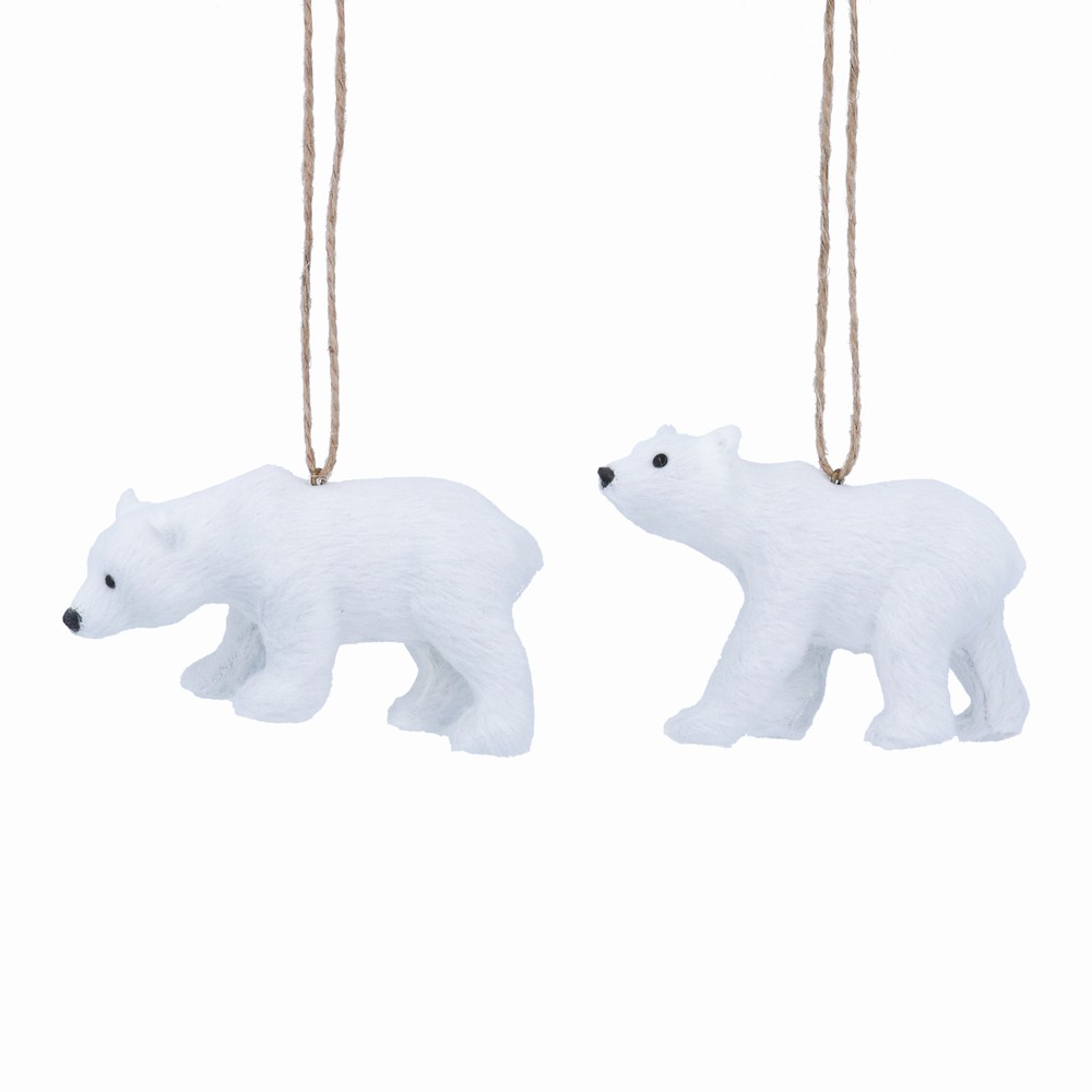 White Faux Fur Polar Bear Decoration