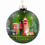 London Scene Matt Green Glass Bauble