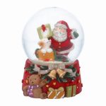 Santa w Dog Snow Dome Decoration