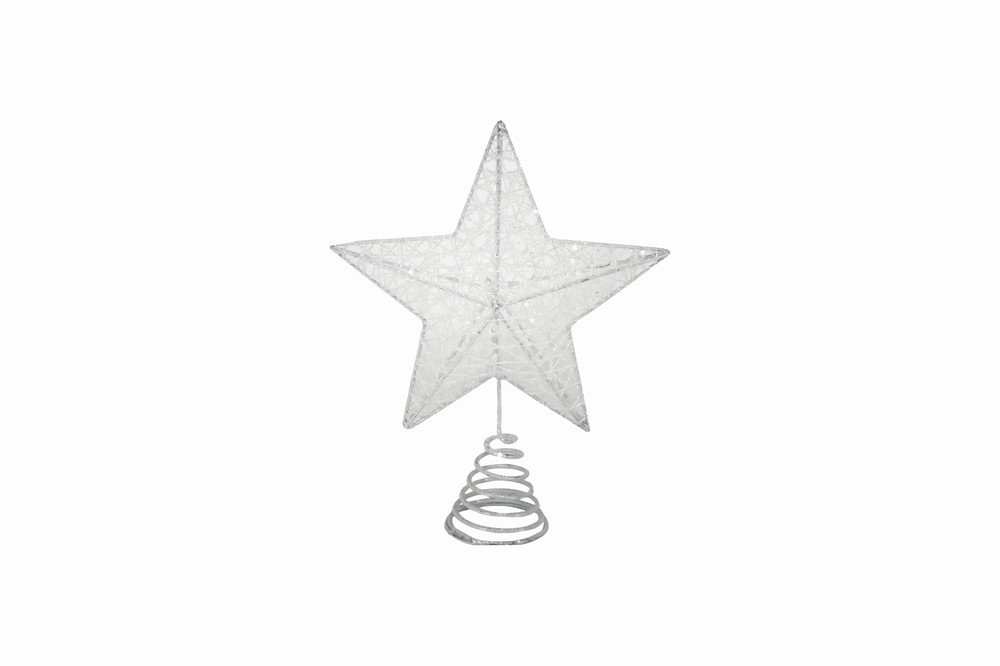 Iridescent Sparkling Mesh 5-Point Tree Top Star