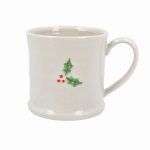 Stoneware Mini Mug w Holly
