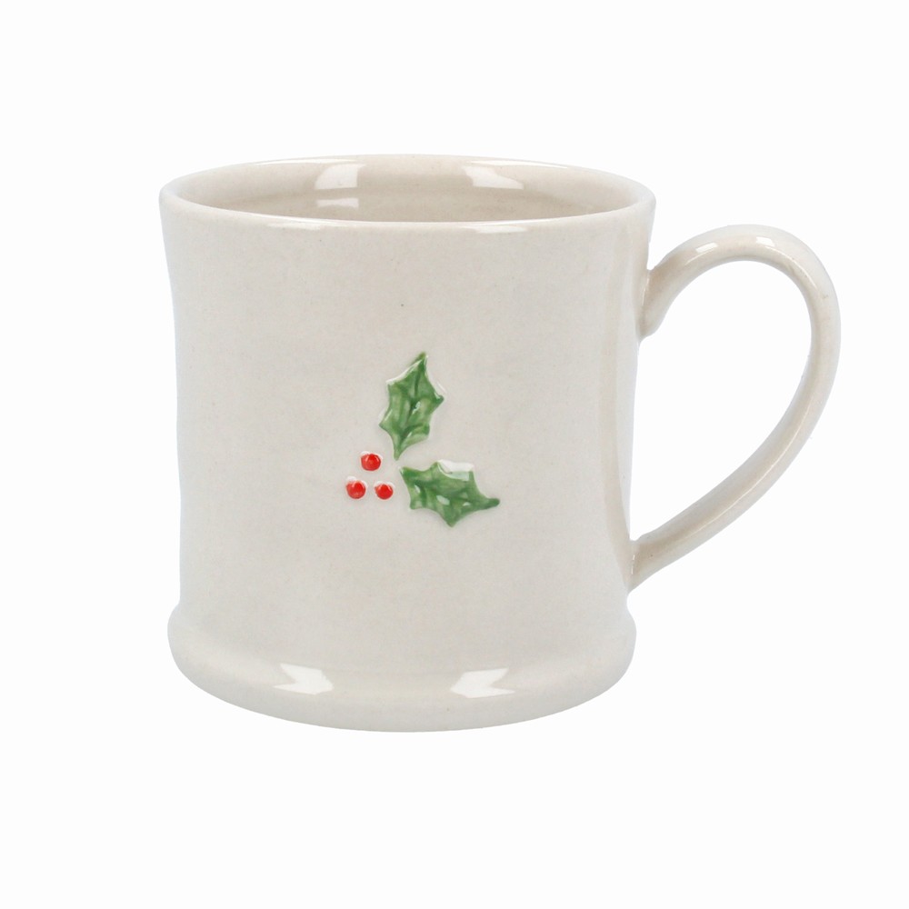 Stoneware Mini Mug w Holly