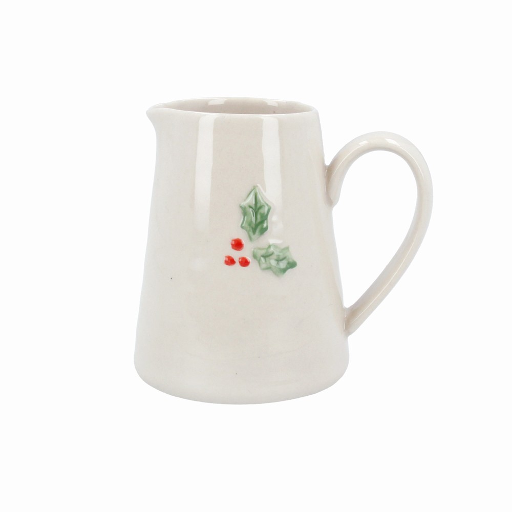 Stoneware Mini Jug w Holly