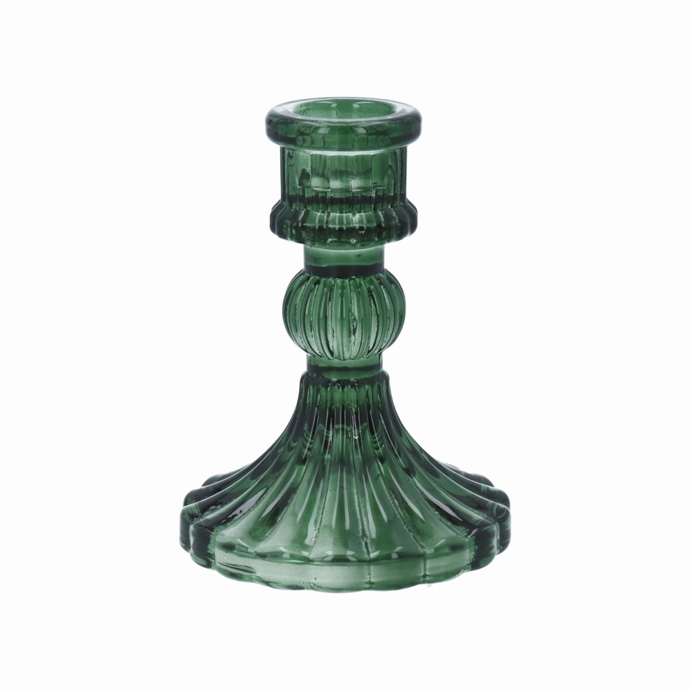 Emerald Green Glass Classic Candlestick