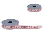 Natural/Red “Merry Christmas” Ribbon