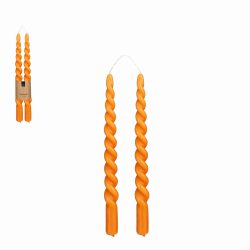 Twist dinner candle orange