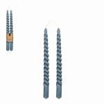 Twist dinner candle blue