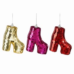 Ornament mirror shoe red champagne fuchsia