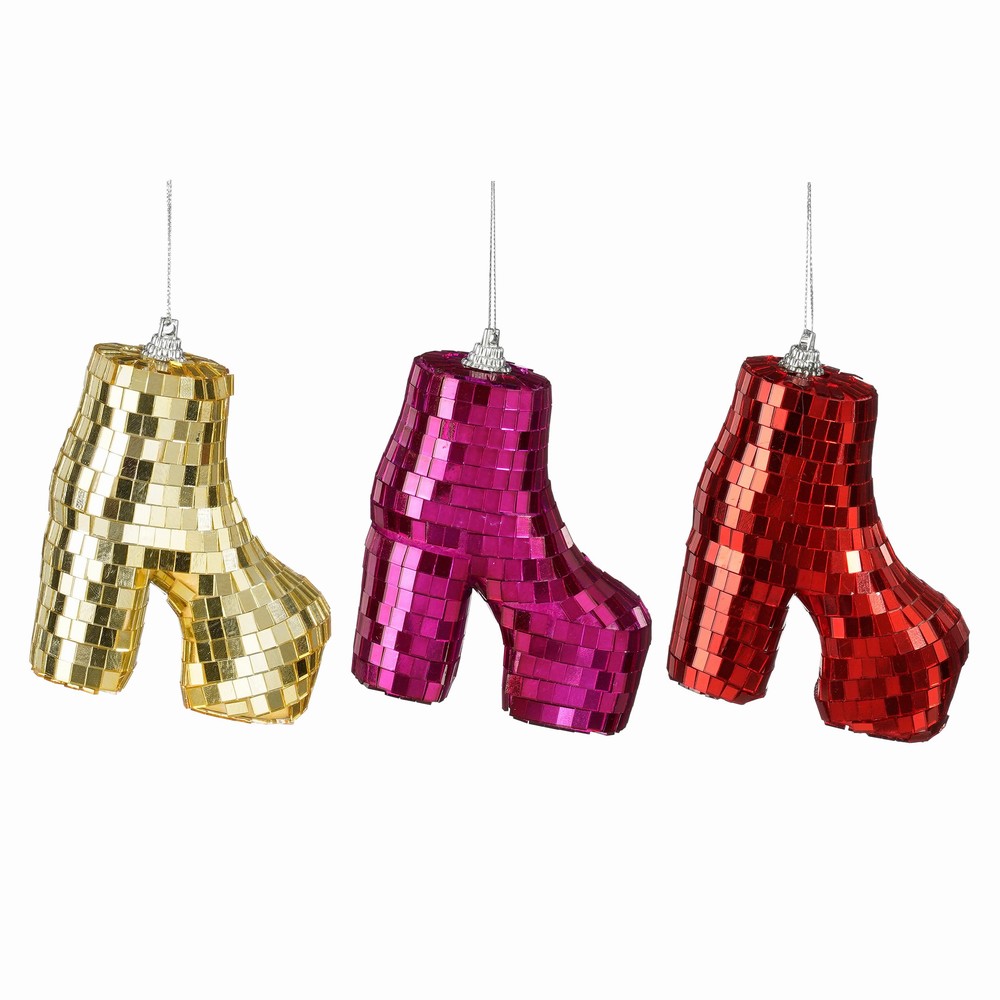 Ornament mirror shoe red champagne fuchsia