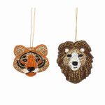 Ornament tiger lion gold brown