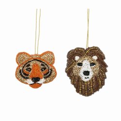 Ornament tiger lion gold brown
