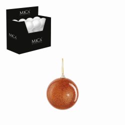 Bauble unbreakable orange 24 pieces display d8cm